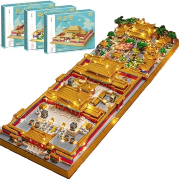 KeKeDuo Haus Bausteine Bausatz, 10385 Klemmbausteine Modular Buildings 3 in 1 Chinesische Kaiserpalast Architektur Modellbausatz, MOC Weltberühmtes Gebäude Bauset Nicht Kompatibel mit Großen Marken - 1