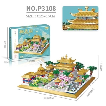 KeKeDuo Haus Bausteine Bausatz, 10385 Klemmbausteine Modular Buildings 3 in 1 Chinesische Kaiserpalast Architektur Modellbausatz, MOC Weltberühmtes Gebäude Bauset Nicht Kompatibel mit Großen Marken - 6