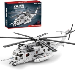 KeKeDuo Militär Hubschrauber Bausteine Bauset, 2192 Teile CH-53 Sea Stallion Transport Helicopter Modellbausatz, 1:35 MOC Klemmbausteine Flugzeug Konstruktionsspielzeug Kompatibel mit Andere Marken