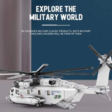KeKeDuo Militär Hubschrauber Bausteine Bauset, 2192 Teile CH-53 Sea Stallion Transport Helicopter Modellbausatz, 1:35 MOC Klemmbausteine Flugzeug Konstruktionsspielzeug Kompatibel mit Andere Marken