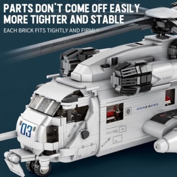 KeKeDuo Militär Hubschrauber Bausteine Bauset, 2192 Teile CH-53 Sea Stallion Transport Helicopter Modellbausatz, 1:35 MOC Klemmbausteine Flugzeug Konstruktionsspielzeug Kompatibel mit Andere Marken