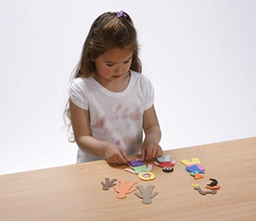 Kiddicraft Set aus buntem Schaumstoff, 60 Bonsmänner + 72 Haare + 105 Kleidung (3 Größen), mehrfarbig, Einheitsgröße - 3