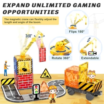Coodoo Magnetische Bausteine Straßenset mit Kran