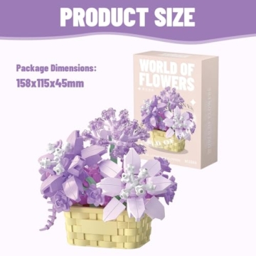 Kireida Mini Blumen Bausteine Set, Mini Klemmbausteine, Blumen Bausteine Set, Blumentopf Bausteine, Mini Bricks Bausteine Sets, Partyspiele Für Kinder Ab 10 Jahren - 2