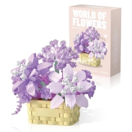 Kireida Mini Blumen Bausteine Set, Mini Klemmbausteine, Blumen Bausteine Set, Blumentopf Bausteine, Mini Bricks Bausteine Sets, Partyspiele Für Kinder Ab 10 Jahren - 1