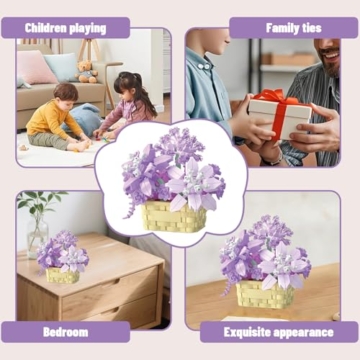 Kireida Mini Blumen Bausteine Set, Mini Klemmbausteine, Blumen Bausteine Set, Blumentopf Bausteine, Mini Bricks Bausteine Sets, Partyspiele Für Kinder Ab 10 Jahren - 6