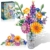 Klemmbausteine Blumen, 16 Wildblumen Set Blumenstrauß Bausteine 1183 Stück, Dekorative Flower Dahlien, Kornblumen, Lavendel und Gerbera, Geschenk für Muttertagsgeschenk Frauen Kinder Erwachsene - 1