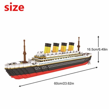 Larcele 3800 Stücke Mikro Weltberühmtes Gebäude Set Bausteine Spielzeug Bricks Mini Bauen Bauklötze für Kinder und Erwachsene KLJM-03 (Großes Kreuzfahrtschiff) - 2