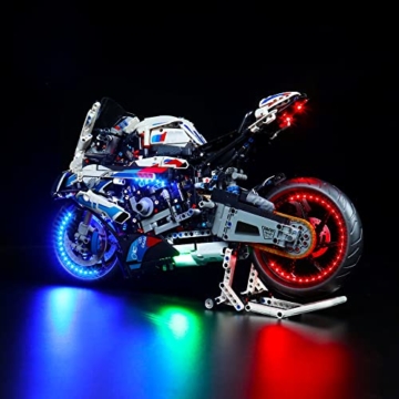 LED-Beleuchtung für Lego 42130 Technic BMW M 1000 Rr Motorrad Sammelbausatz (kein Lego-Modell enthalten, nur Lichter), BrickBling DIY-Beleuchtungsset für Motorrad, Dekorationslicht für 42130 - RC - 4