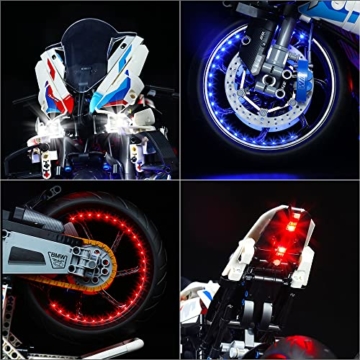 LED-Beleuchtung für Lego 42130 Technic BMW M 1000 Rr Motorrad Sammelbausatz (kein Lego-Modell enthalten, nur Lichter), BrickBling DIY-Beleuchtungsset für Motorrad, Dekorationslicht für 42130 - RC - 6