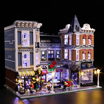 LED-Beleuchtungs-Set, kompatibel mit Lego 10255, LED-Licht-Set für Lego City Center Assembly Square 10255 (nicht im Lieferumfang enthalten) (Fernbedienung) - 4