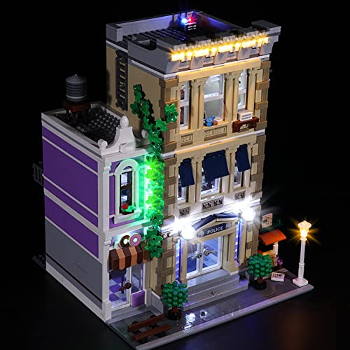 LED-Beleuchtungs-Set, kompatibel mit LEGO 10278, LED-Licht-Set für LEGO Polizeistation, Straßenlandschaft Gebäude 10278 (nicht im Lieferumfang enthalten) (Fernbedienung) - 2