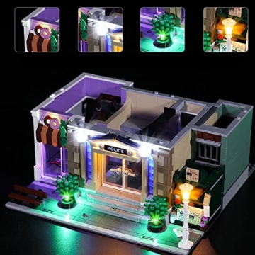 LED-Beleuchtungs-Set, kompatibel mit Lego 10278, LED-Licht-Set für Lego Polizeistation, Straßenlandschaft Gebäude 10278 (nicht im Lieferumfang enthalten) (Fernbedienung) - 5