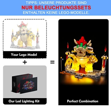 Led Licht Set für Lego Mighty Bowser , Led Beleuchtungs Set für Lego 71411 Super Mario The Mighty Bowser - Nur Lichter Set , Kein Modell (Standard Version) - 5