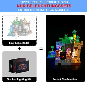 Led Licht Set für Lego Minecraft Skelettverlies , Led Beleuchtungs Set für Lego 21189 Minecraft Das Skelettverlies - Nur Lichter Set , Kein Modell - 5