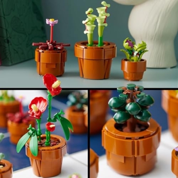 LEGO 10329 Icons Mini Pflanzen, 9 künstliche Blumen zum Bauen, Botanical Collection Sammel-Set für Erwachsene mit baubarem Terrakotta-Topf, Wohndeko, Geschenk für Frauen und Männer - 4