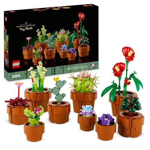 LEGO 10329 Icons Mini Pflanzen, 9 künstliche Blumen zum Bauen, Botanical Collection Sammel-Set für Erwachsene mit baubarem Terrakotta-Topf, Wohndeko, Geschenk für Frauen und Männer - 1