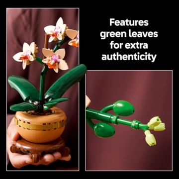 LEGO 10343 Botanicals - Mini-Orchidee - Kunstblume Steinen zum Bauen, Blumen-Bauset für Erwachsene, Deko, Geschenkidee zu Weihnachten, Valentinstag oder Muttertag - 5