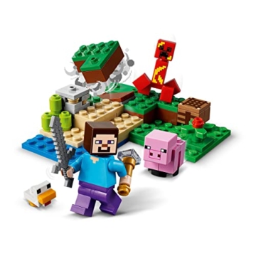 LEGO 21177 Minecraft Der Hinterhalt des Creeper, Spielzeugset mit Steve, Schweinchen- und Kükenfiguren, Kinderspielzeug ab 7 Jahren mit Minifiguren - 2