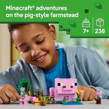 LEGO 21268 Minecraft Das Babyschwein-Haus – Farmhaus im Wald-Biom mit Figuren & Tieren, BAU- & Spielset, Geschenkidee für Kinder ab 7 Jahren - 2