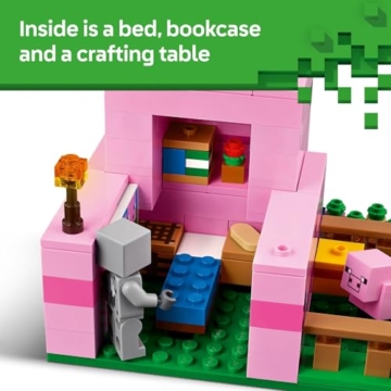 LEGO 21268 Minecraft Das Babyschwein-Haus – Farmhaus im Wald-Biom mit Figuren & Tieren, BAU- & Spielset, Geschenkidee für Kinder ab 7 Jahren - 3