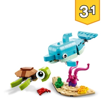 LEGO 31128 Creator 3-in-1 Delfin und Schildkröte, Seepferdchen, Fisch, Meerestieren-Figuren, Spielzeug zum Bauen - 2
