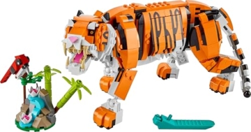 LEGO 31129 Creator Majestätischer Tiger, Panda oder Fisch, 3-in-1 Tierfiguren-Set, Spielzeug für Kinder, Jungen und Mädchen, Konstruktionsspielzeug mit Tieren - 11