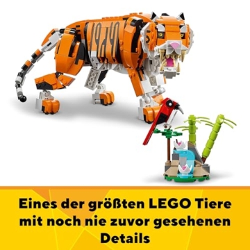 LEGO 31129 Creator Majestätischer Tiger, Panda oder Fisch, 3-in-1 Tierfiguren-Set, Spielzeug für Kinder, Jungen und Mädchen, Konstruktionsspielzeug mit Tieren - 5