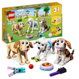 LEGO 31137 Creator 3in1 Niedliche Hunde Set mit Dackel-, Mops-, Pudel-Tierfiguren und mehr, Spielzeug für Kinder ab 7 Jahren, Geschenk für Hundeliebhaber - 1