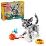 Lego 31163 Creator Graue Katze – 3-in-1 Tier-Bauset mit beweglicher Katze, Hund & Taube, Spielzeug zum Bauen & Umbauen, Geschenkidee für Kinder ab 8 Jahren - 1