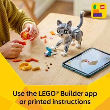 Lego 31163 Creator Graue Katze – 3-in-1 Tier-Bauset mit beweglicher Katze, Hund & Taube, Spielzeug zum Bauen & Umbauen, Geschenkidee für Kinder ab 8 Jahren - 6