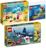 Lego 3er Set: 31128 Delfin und Schildkröte, 31088 Bewohner der Tiefsee & 30370 Tiefseetaucher Polybag - 1