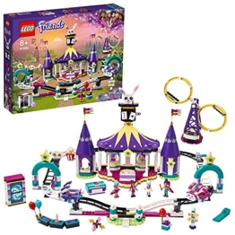 LEGO 41685 Friends Magische Jahrmarktachterbahn, Freizeit und Vergnügungspark mit Zaubertricks für Kinder
