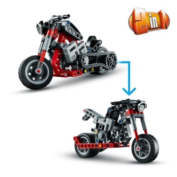 LEGO 42132 Technic Chopper Abenteuer-Bike, 2-in-1 Bausatz, Motorrad-Spielzeug, kreatives Geschenk für Jungen und Mädchen ab 7 Jahren, Fahrzeug-Set - 3