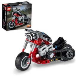 LEGO 42132 Technic Chopper Abenteuer-Bike, 2-in-1 Bausatz, Motorrad-Spielzeug, kreatives Geschenk für Jungen und Mädchen ab 7 Jahren, Fahrzeug-Set - 1