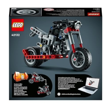 LEGO 42132 Technic Chopper Abenteuer-Bike, 2-in-1 Bausatz, Motorrad-Spielzeug, kreatives Geschenk für Jungen und Mädchen ab 7 Jahren, Fahrzeug-Set - 7