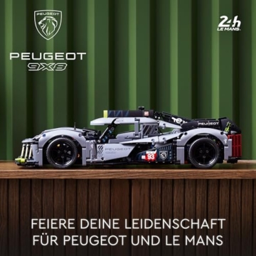 LEGO 42156 Technic Peugeot 9X8 24H Le Mans Hybrid Hypercar, legendärer Rennwagen, Modellauto-Bausatz für Erwachsene, Maßstab 1:10, Motorsport-Auto Sammlerstück für Fortgeschrittene - 2