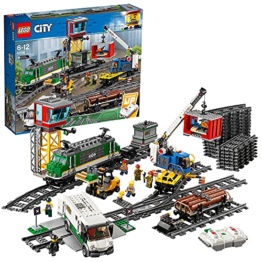 LEGO 60198 City Güterzug, 3 Wagen, Gleise und Zubehör