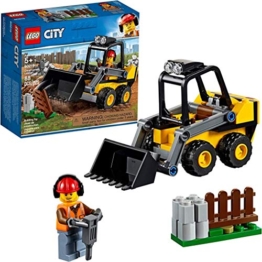 LEGO 60219 City Frontlader, Baumaschinen-Set mit Straßenarbeiter Minifigur - 1