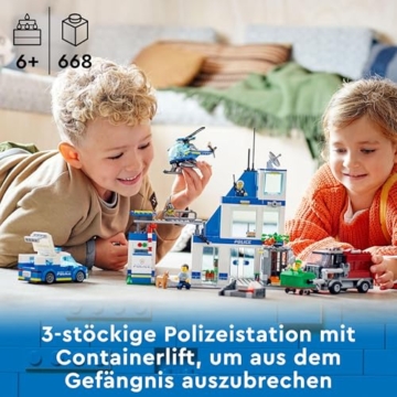 LEGO 60316 City Polizeistation mit Polizeiauto, Müllauto und Hubschrauber, Gebäude zum Bauen mit 3 Figuren, Polizei-Spielzeug für Jungen und Mädchen ab 6 Jahren, Geschenk für Kinder - 3