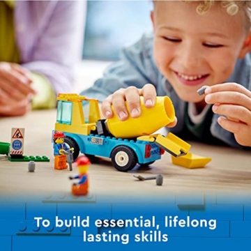LEGO 60325 City Starke Fahrzeuge Betonmischer, LKW-Spielzeug mit Baustelle, Baufahrzeugen und Minifiguren für Kinder ab 4 Jahren, kreatives Geschenk - 7