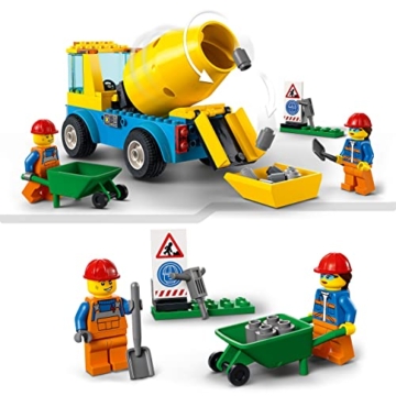 LEGO 60325 City Starke Fahrzeuge Betonmischer, LKW-Spielzeug mit Baustelle, Baufahrzeugen und Minifiguren für Kinder ab 4 Jahren, kreatives Geschenk - 9