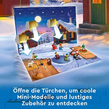 LEGO 60352 City Adventskalender 2022 Weihnachtsspielzeug mit Weihnachtsmann-Minifigur und festlicher Spielmatte, frühzeitiges Geschenk zu Weihnachten für Kinder - 3