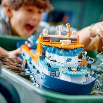 LEGO 60368 City Arctic Explorer Ship, Large Toy Boat that Floats with a Helicopter, Dinghy, Sub, Viking Shipwreck, 7 Minifigures and an Orca Figure, Gift for 7+ Year Old Kids, Boys, Girls - 2