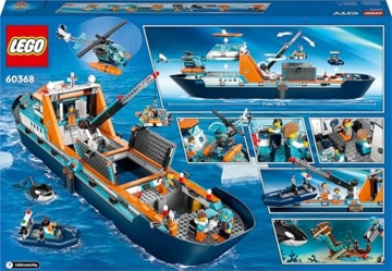 LEGO 60368 City Arctic Explorer Ship, Large Toy Boat that Floats with a Helicopter, Dinghy, Sub, Viking Shipwreck, 7 Minifigures and an Orca Figure, Gift for 7+ Year Old Kids, Boys, Girls - 12