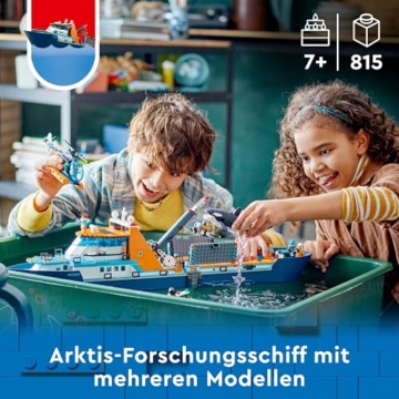 LEGO 60368 City Arctic Explorer Ship, Large Toy Boat that Floats with a Helicopter, Dinghy, Sub, Viking Shipwreck, 7 Minifigures and an Orca Figure, Gift for 7+ Year Old Kids, Boys, Girls - 3