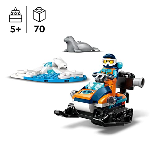LEGO 60376 City Arktis-Schneemobil, Konstruktionsspielzeug-Set mit 3 Tier-Figuren und Einer Explorer-Minifigur, Spielzeug für Kinder ab 5 Jahren - 2