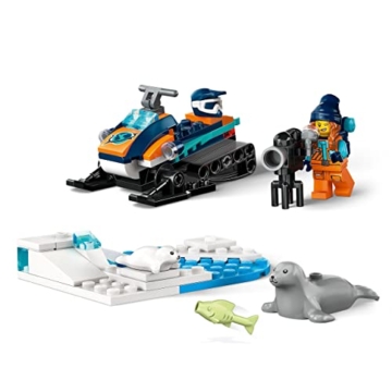 LEGO 60376 City Arktis-Schneemobil, Konstruktionsspielzeug-Set mit 3 Tier-Figuren und Einer Explorer-Minifigur, Spielzeug für Kinder ab 5 Jahren - 3