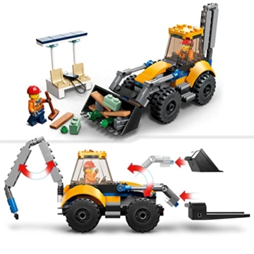LEGO 60385 City Radlader Baufahrzeug, Bagger-Spielzeug für Kinder als Lernspielzeug mit Minifiguren, Baufahrzeug-Geschenk zum Geburtstag ab 5 Jahren - 5