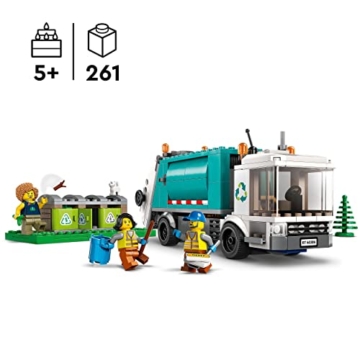 LEGO 60386 City Müllabfuhr, Müllwagen Spielzeug mit Mülltonnen für Kinder ab 5 Jahren, Lern- und Sortierspielzeug, Serie Nachhaltiges Leben - 3